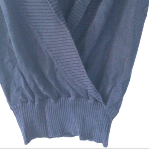 Faconnable Women’s Sweater Sz S Vest Cap Sleeves Crossover  Pullover Navy Blue - Picture 11 of 15